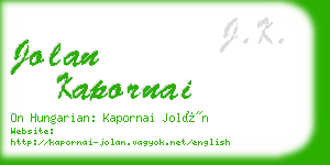 jolan kapornai business card